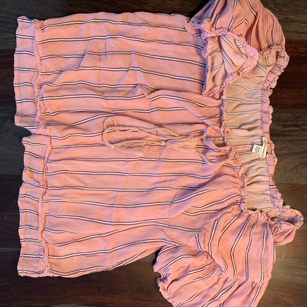 Linen like blousy easy top